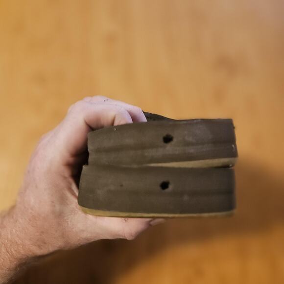 Spenco Yumi Leather Flip Flop Sandals Mens Size 13 Gray Orthotic Arch Support - Picture 6 of 6